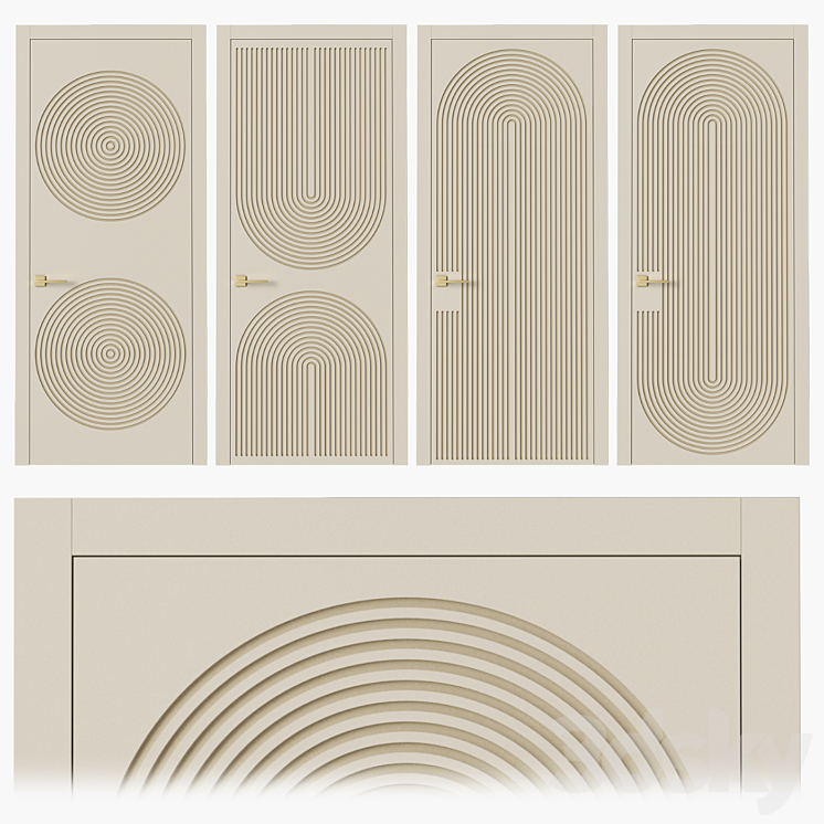 Interior doors milled 8 3DS Max Model - thumbnail 1