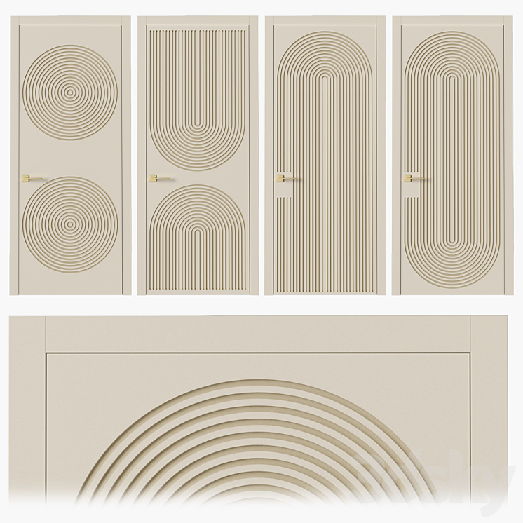 Interior doors milled 8 3DS Max - thumbnail 1