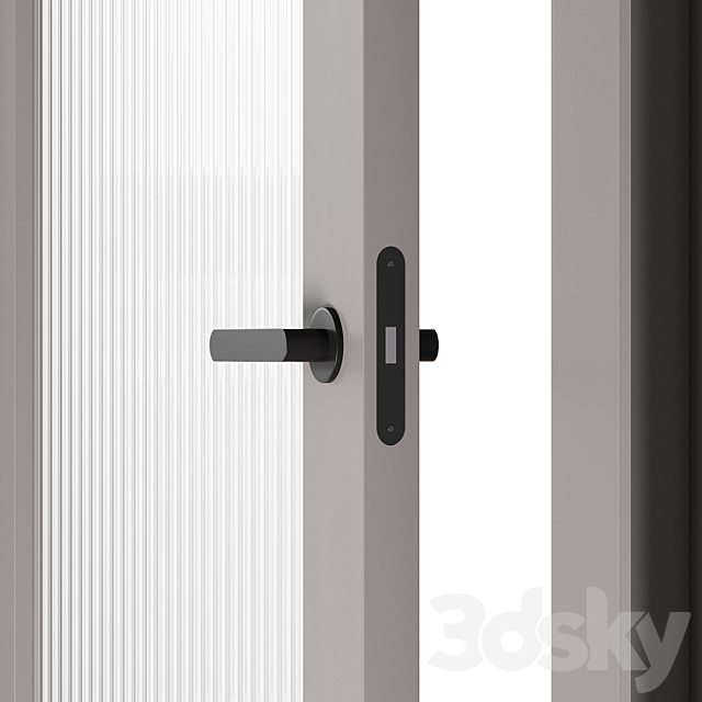 Interior doors with frame and fittings 3DS Max Model - thumbnail 3