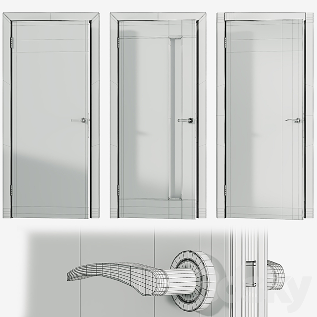 Interior doors with locks included Hardflex 3DS Max Model - thumbnail 5