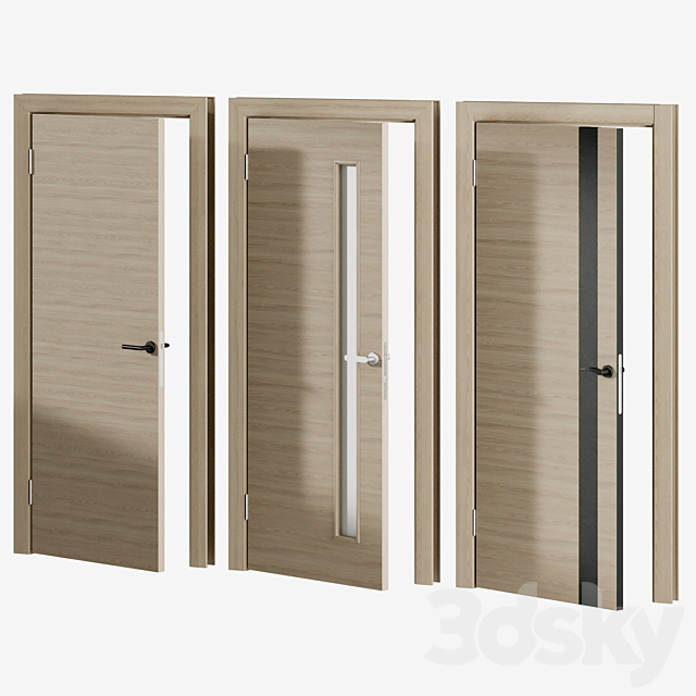 Interior doors with locks included Hardflex 3DS Max Model - thumbnail 7