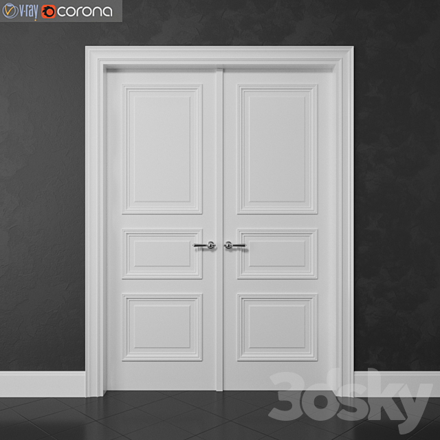 Interroom double door 3ds Max - thumbnail 1