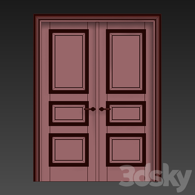 Interroom double door 3ds Max - thumbnail 3