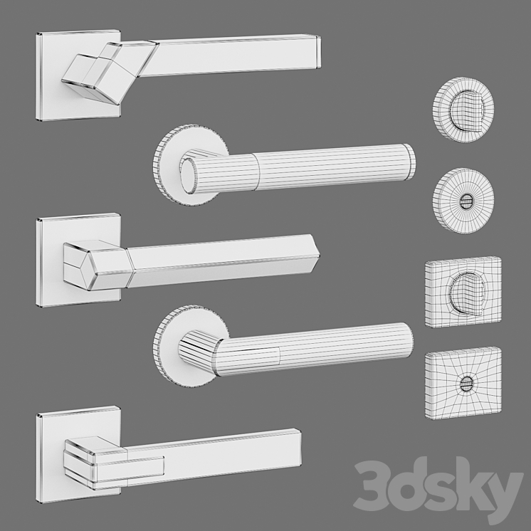 Kawajun door handles 3DS Max - thumbnail 2