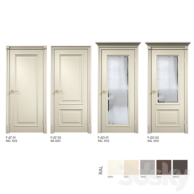 Laban Interior doors. Series “Brescia F” 3ds Max - thumbnail 1