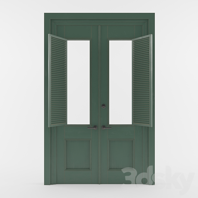 Louvre Door 3DS Max Model - thumbnail 2