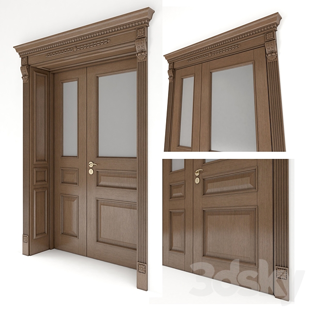 mehkomnatnaya door with glass in 1300 3DSMax File - thumbnail 2