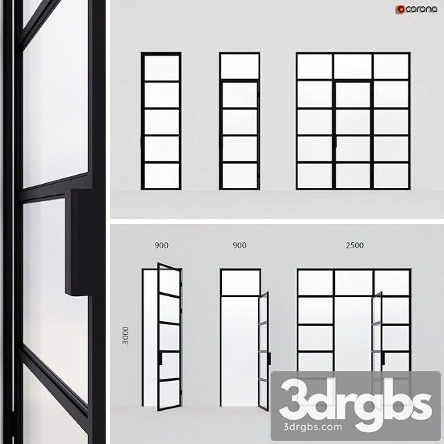 Metal doors in loft style 3dsmax Download - thumbnail 1