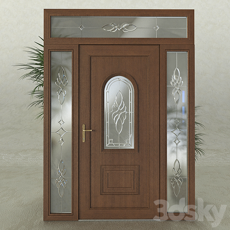 Metal doors with stained glass. 3DS Max - thumbnail 1