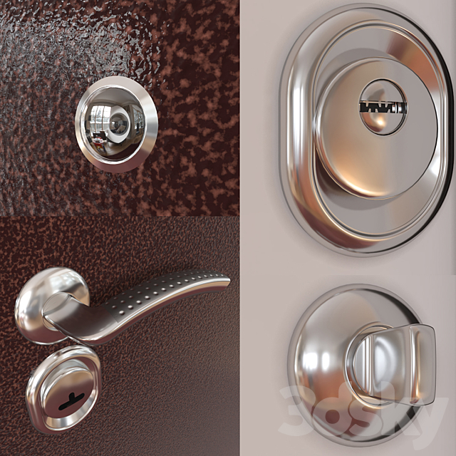 Metal entrance door 3DSMax File - thumbnail 2