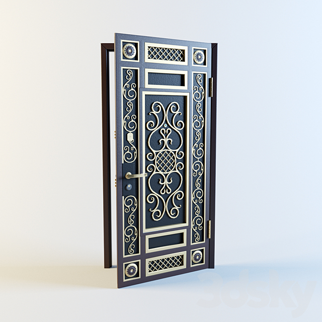 Metal entrance door “Uzkovka” _01 3ds Max - thumbnail 1