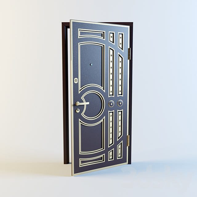 Metal entrance door “Uzkovka” _02 3ds Max - thumbnail 1