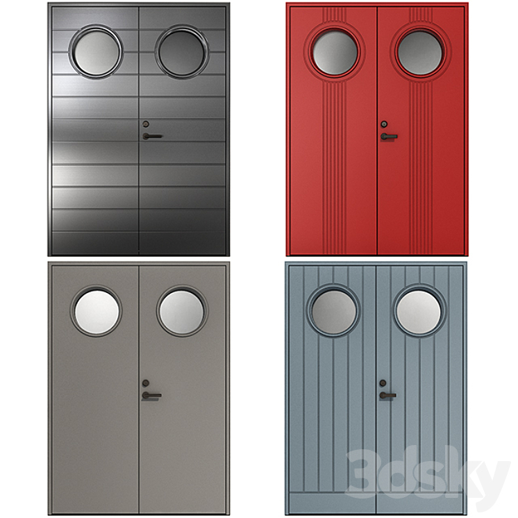 Metal fire doors 3DS Max - thumbnail 1