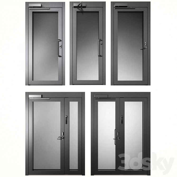 Metal fire doors 3DS Max - thumbnail 1