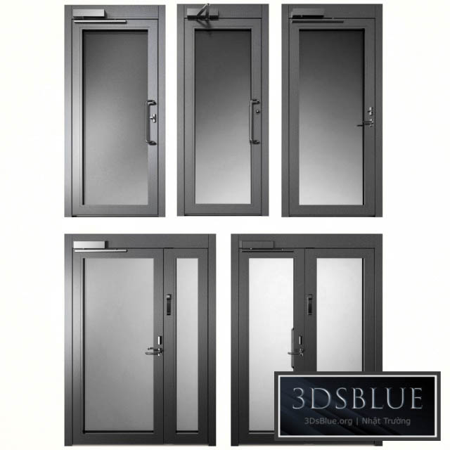 Metal fire doors 3DS Max - thumbnail 3