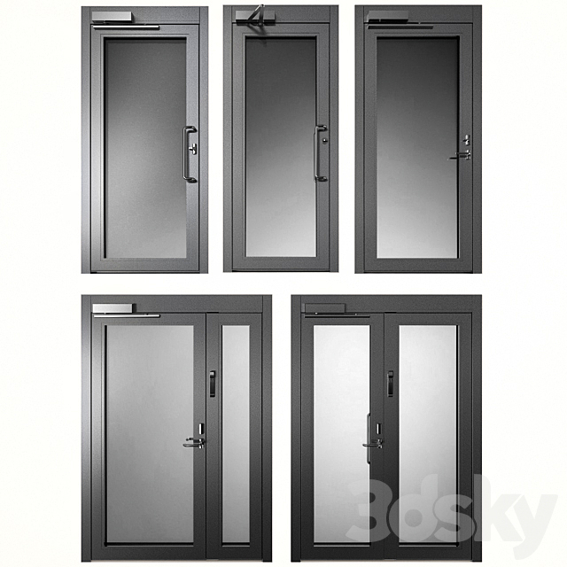 Metal fire doors 3ds Max - thumbnail 1