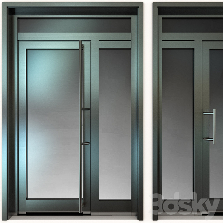 Metal fire doors 3DS Max - thumbnail 2