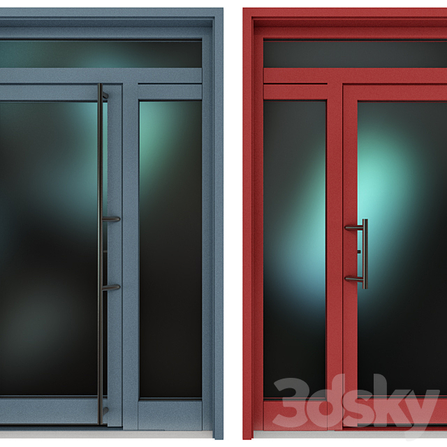 Metal fire doors 3DS Max Model - thumbnail 2