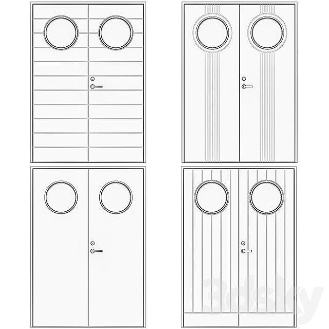 Metal fire doors 3DSMax File - thumbnail 3