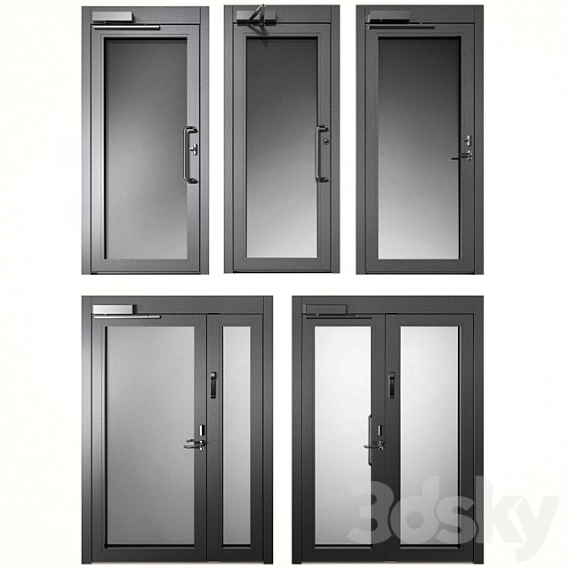 Metal fire doors 3DSMax File - thumbnail 1