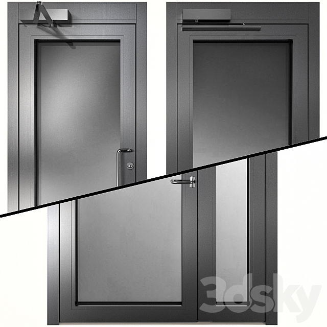 Metal fire doors 3DSMax File - thumbnail 5