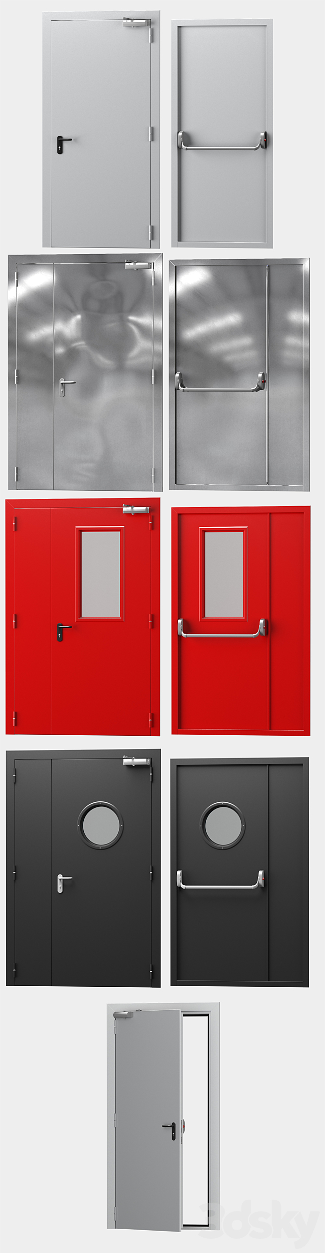 Metal fire doors. 4 colors 3DSMax File - thumbnail 3