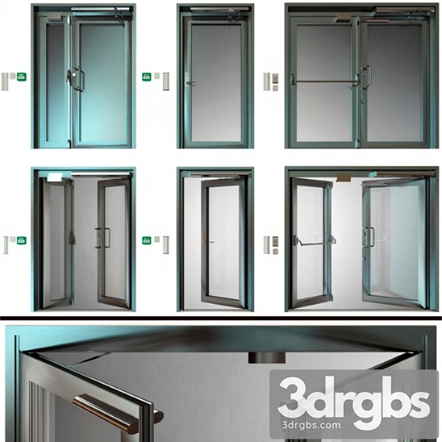 Metal fire doors_1 3dsmax Download - thumbnail 1