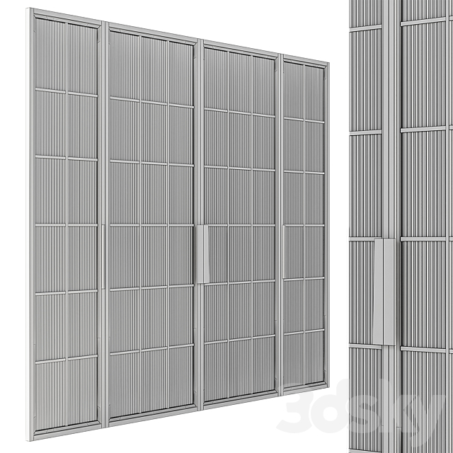 Metal Frame Mate Glass Modern Door – Door Model 45 3DS Max Model - thumbnail 5