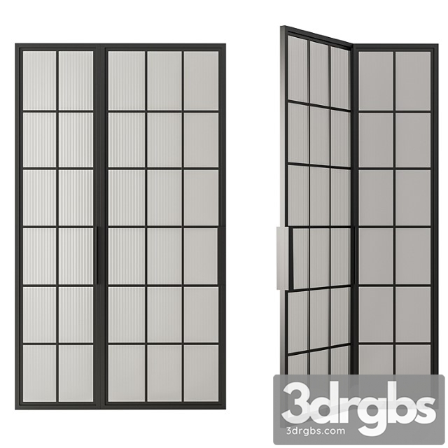 Metal frame mate glass modern door – door model 45 - thumbnail 1