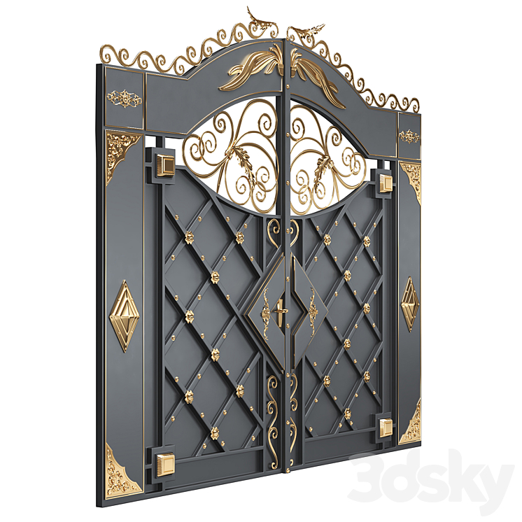 Metal gate 3DS Max Model - thumbnail 1