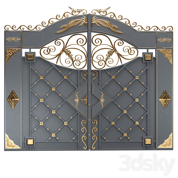 Metal gate 3DS Max Model - thumbnail 2