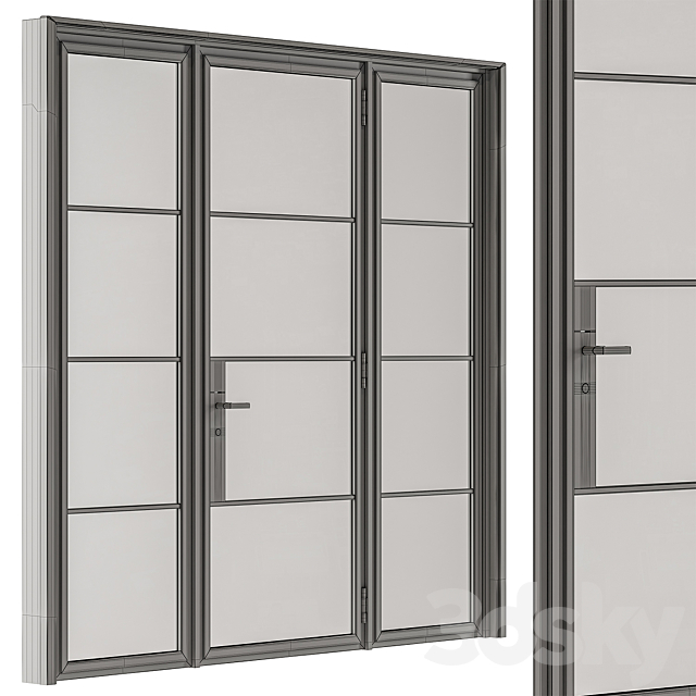 Metal Glass Door – Set 95 3DS Max Model - thumbnail 5