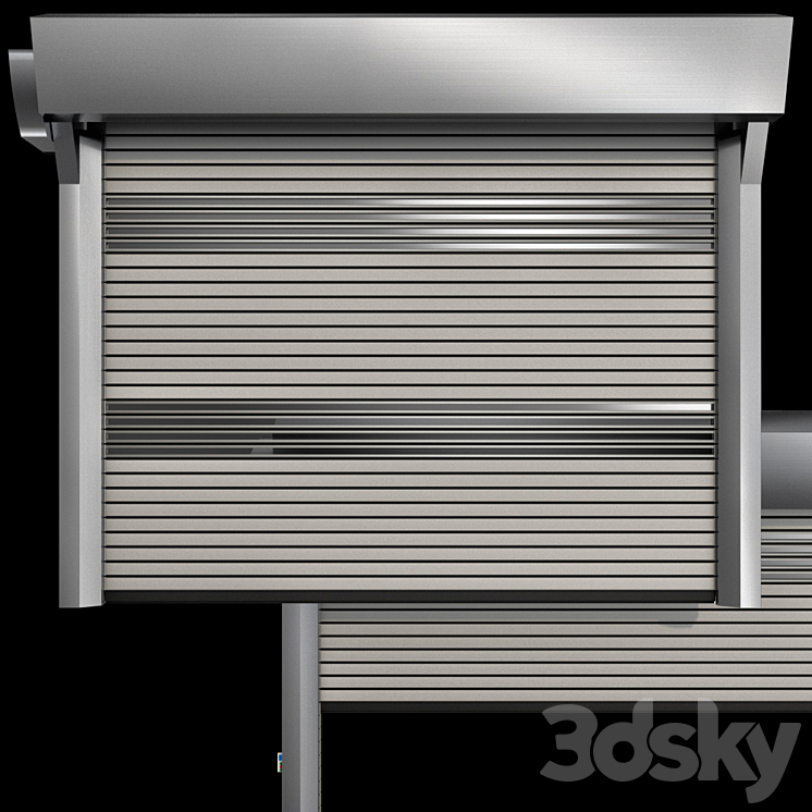 Metal industrial high speed door with horizontal blades 3DS Max - thumbnail 1