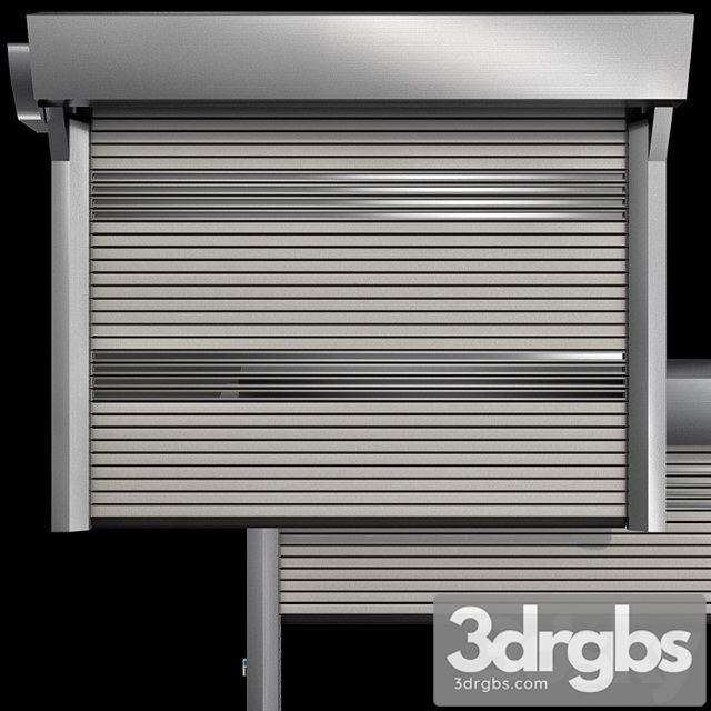 Metal industrial high speed door with horizontal blades 3dsmax Download - thumbnail 1