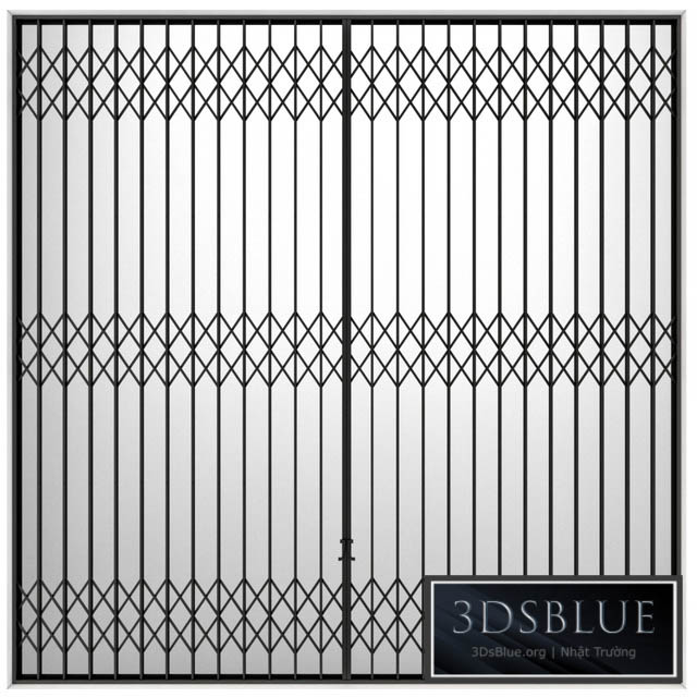 Metal sliding louver accordion type Screen 3DS Max - thumbnail 3