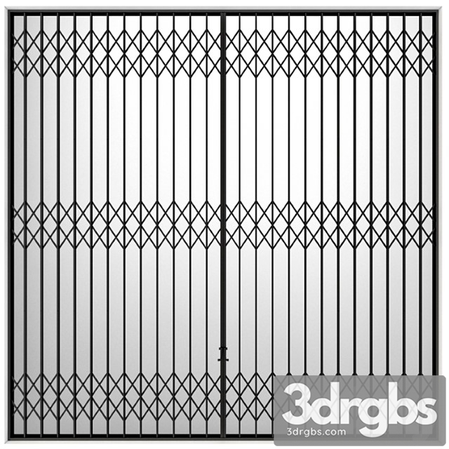 Metal sliding louver accordion type screen 3dsmax Download - thumbnail 1