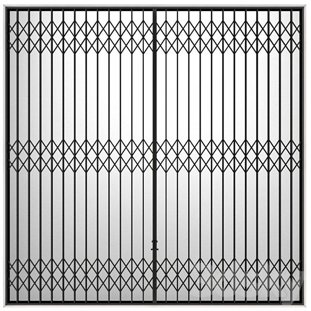 Metal sliding louver accordion type Screen 3DSMax File - thumbnail 1