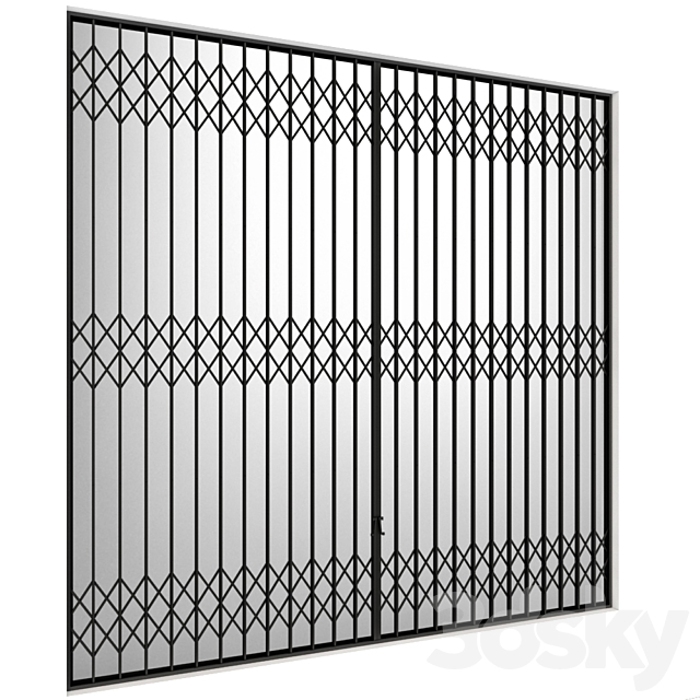 Metal sliding louver accordion type Screen 3DSMax File - thumbnail 3