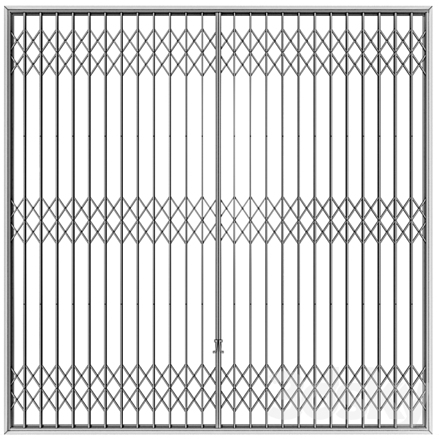 Metal sliding louver accordion type Screen 3DSMax File - thumbnail 4