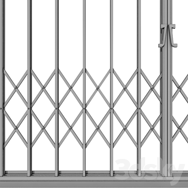 Metal sliding louver accordion type Screen 3DSMax File - thumbnail 5