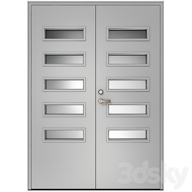 Metal swinging fire doors 3DS Max Model - thumbnail 3