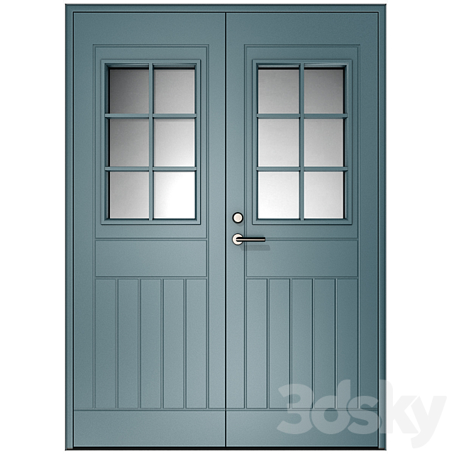 Metal swinging fire doors 3DS Max Model - thumbnail 5