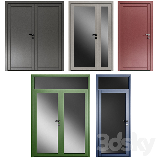 Metal swinging fire doors 3DSMax File - thumbnail 1