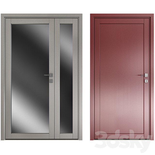 Metal swinging fire doors 3DSMax File - thumbnail 4