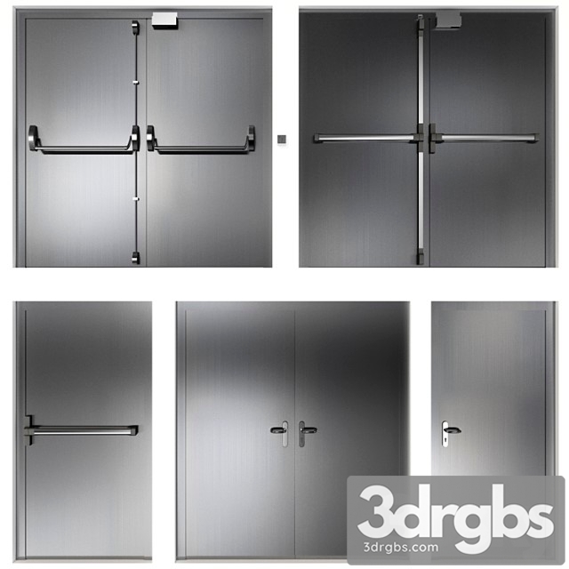 Metal swinging fire doors_1 3dsmax Download - thumbnail 1