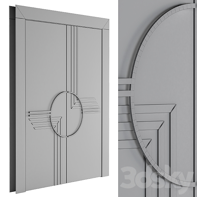 Minimal Black and Gold Door 3ds Max - thumbnail 2