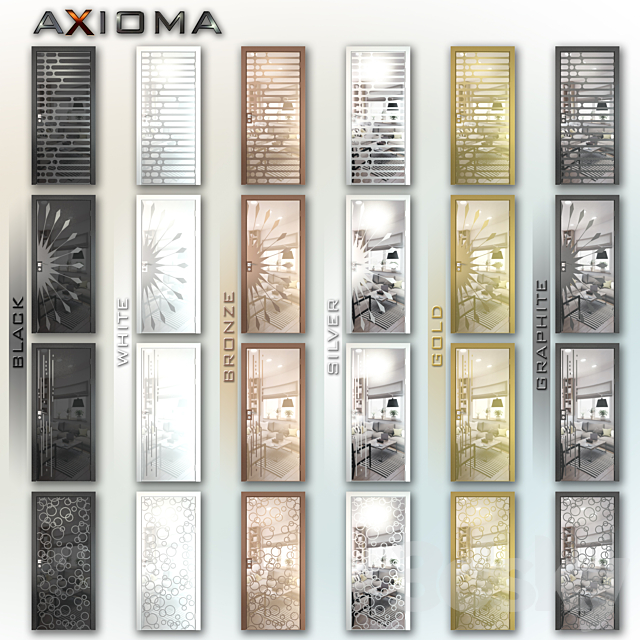 Mirrored doors Axioma (set 1) 3DSMax File - thumbnail 1