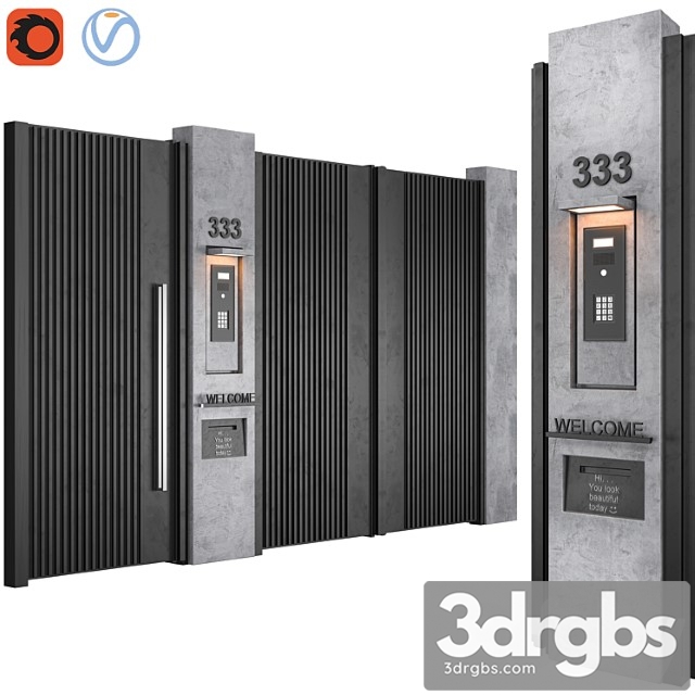 Modern Door 09 3dsmax Download - thumbnail 1