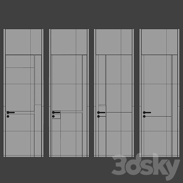 Modern Indoor Door 3DS Max Model - thumbnail 2