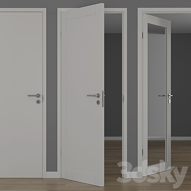 Modern interior doors unique 01L GW01L EASY GW 3ds Max - thumbnail 2